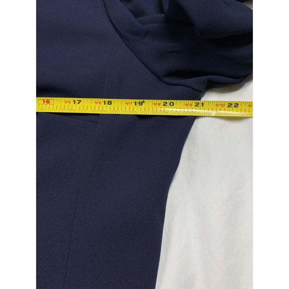 Karl Lagerfeld Paris Scuba Crepe Sheath Dress 14 Navy Pearl Cuff Chiffon Sleeve - Picture 5 of 12